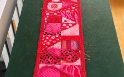 Scrappy Hearts Quilted Table Runner